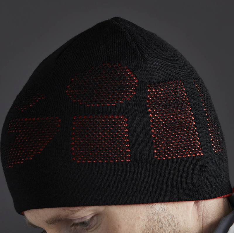 Gill Reversible Knit Beanie in Black Orange-1